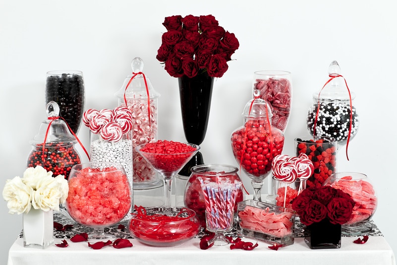 Red, Black, and White Candy Buffet — Candy Buffets — Wedding Candy